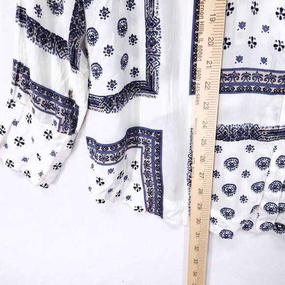 Free People Voile Little Secrets Shirt Womens Medium Button Front Long Sleeve - Picture 5 of 11